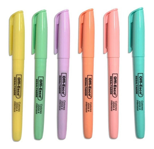 Resaltadores pasteles Offi-Esco x6