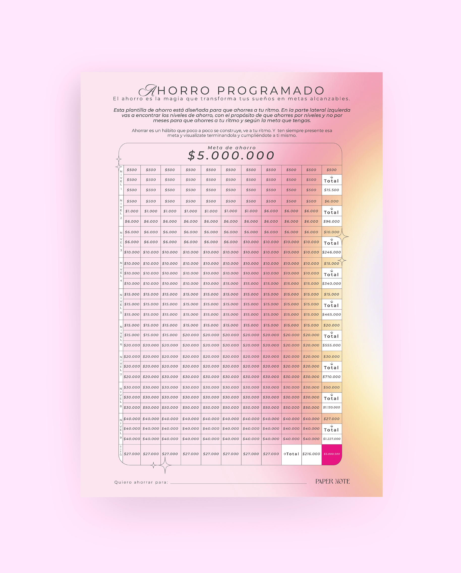 Plantilla Ahorro Programado 5 Millones